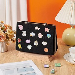 1Pc Alloy Flip Calendar Rack with Wood Base&nbsp;DIY-BC0013-90B