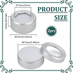 Aluminium Loose Diamond Storage Boxes with Hexagonal Glass Visible Lid&nbsp;CON-WH0110-55A
