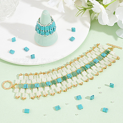 1 Strand Rectangle Synthetic Turquoise Beads Strands&nbsp;G-NB0005-57