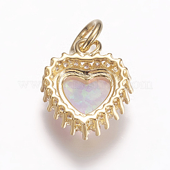 Brass Micro Pave Cubic Zirconia Charms&nbsp;ZIRC-G141-01G-D