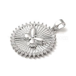 Brass Micro Pave Cubic Zirconia Pendants&nbsp;KK-H455-25P