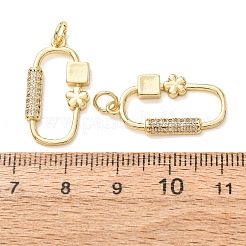 Brass Micro Pave Clear Cubic Zirconia Pendants&nbsp;CU-CBA2907-06G
