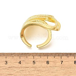 Brass Micro Pave Cubic Zirconia Cuff Rings for Women&nbsp;RJEW-F176-01G