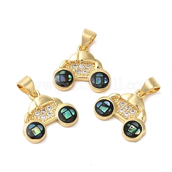 Car Brass Micro Pave Cubic Zirconia Pendants&nbsp;KK-K385-047G