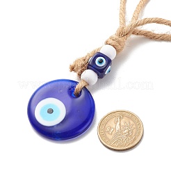 Handmade Evil Eye Lampwork Pendant Decorations&nbsp;HJEW-JM00702