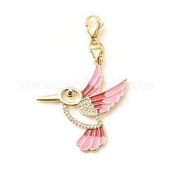 Brass Enamel Hummingbird Pendant Decorations&nbsp;HJEW-JM00685