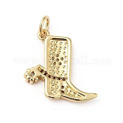 Rack Plating Brass Micro Pave Clear Cubic Zirconia Pendants&nbsp;KK-E060-22G