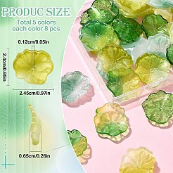 40Pcs 5 Colors Glass Beads&nbsp;GLAA-YW0003-80