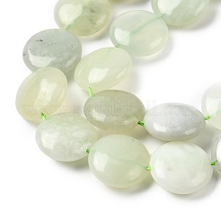 Natural Flat Round Xiuyan Jade Beads Strands&nbsp;G-L245-03A