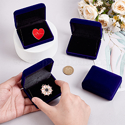 Plastic Cover with Velvet Brooch Packing Boxes&nbsp;VBOX-WH0012-05A