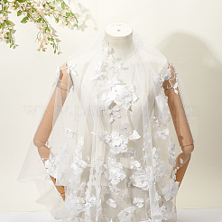 3D Flower Polyester with Resin Bead Fabric&nbsp;AJEW-MA0001-48B