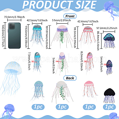 4Pcs 4 Colors Plastic PVC Hand-nailed Beads Paillette Sew on Clothing Patches&nbsp;PATC-FG0003-08