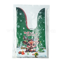 60Pcs 3 Colors Christmas Theme Rabbit Shaped Candy Plastic Bags&nbsp;ABAG-FS0001-05