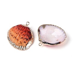 Spray Paint & Electroplate Natural Sea Shell Pendants&nbsp;SSHEL-N042-16E