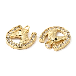 Rack Plating Brass Micro Pave Cubic Zirconia Pendants&nbsp;KK-I706-15G