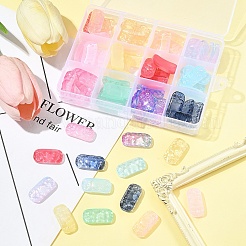 72Pcs 12 Colors Spray Painted Transparent Glass Connector Charms&nbsp;GLAA-FS0002-11