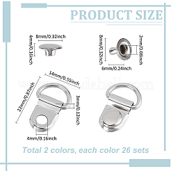 52 Sets 2 Colors Iron Boot Lace Hooks&nbsp;FIND-PH0024-97