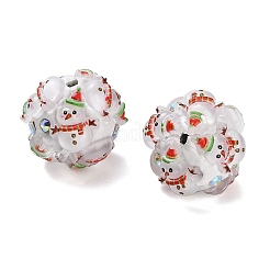 Christmas Theme Polymer Clay Rhinestone Beads with Resin&nbsp;X-RESI-Z045-01D