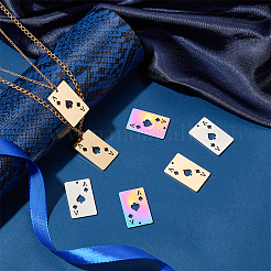18Pcs 3 Colors 201 Stainless Steel Pendant&nbsp;STAS-UN0045-15