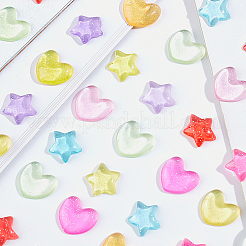 80Pcs 10 Colors Transparent Resin Cabochons Accessories&nbsp;CRES-OC0001-04