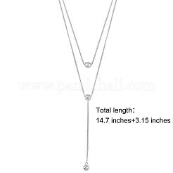 Anti-Tarnish Double Y-shaped Necklace Long Drop Dangle Necklace Delicate Y Chain Necklace Personalized Zircon Pendant Necklaces Choker Trendy Y Necklace Jewelry for Women&nbsp;JN1093A