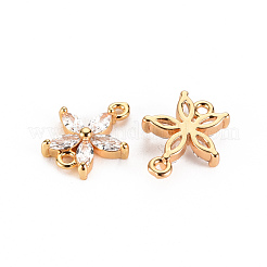 Brass Clear Cubic Zirconia Links Connectors&nbsp;KK-S360-102