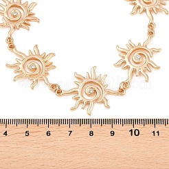 Alloy Crystal Rhinestone Sun Link Chain Necklaces for Women&nbsp;NJEW-P345-01G