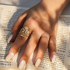 925 Sterling Silver Adjustable Finger Rings for Women&nbsp;RJEW-H257-03G