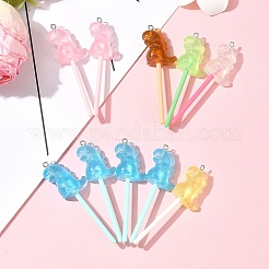10Pcs Luminous Translucent Resin Big Pendants&nbsp;FIND-FS0002-91E