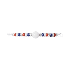 Independence Day Glass Seed Beads Braided Bead Bracelets&nbsp;BJEW-MZ00179-02