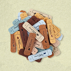 56Pcs 7 Colors PU Leather Label Tags&nbsp;DIY-CL0002-05