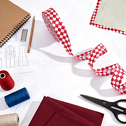 Polyester Tartan Pattern Ribbon&nbsp;OCOR-WH0078-540B