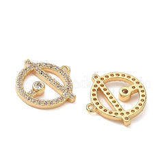 Brass Micro Pave Clear Cubic Zirconia Charms&nbsp;KK-B160-02G
