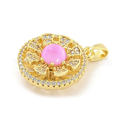 Rack Plating Brass Cubic Zirconia Pendants&nbsp;KK-M291-01G