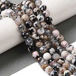 Dyed & Heated Natural Fire Crackle Agate Beads Strands&nbsp;G-P539-C01-02