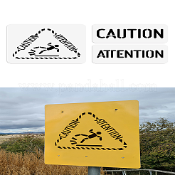 Caution Attention PET Out Drawing Painting Stencils Sets&nbsp;DIY-WH0416-0041