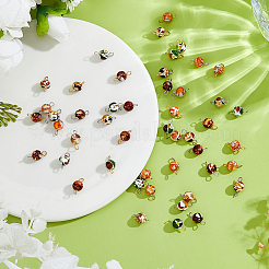 48Pcs 8 Styles Synthetic Amber Links Connector Charms&nbsp;PALLOY-FH00133