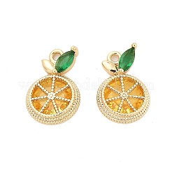 10Pcs Brass Micro Pave Cubic Zirconia Pendants&nbsp;KK-BBC0004-76