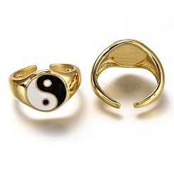 Brass Enamel Cuff Rings&nbsp;RJEW-C100-22G