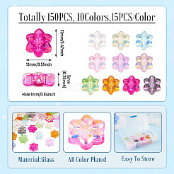 150Pcs 10 Colors Electroplate Glass Beads&nbsp;EGLA-TA0013-65
