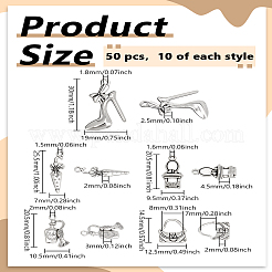 50Pcs 5 Styles Tibetan Style Alloy Pendants&nbsp;FIND-LP0006-70