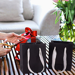 6Pcs Rectangle Paper Gift Storage Bags with Ribbon Handles&nbsp;ABAG-TA0001-65A