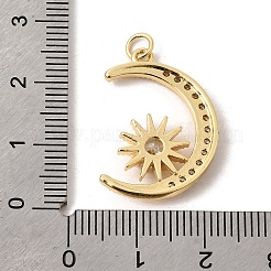Brass Micro Pave Clear Cubic Zirconia Pendants&nbsp;KK-K419-08G