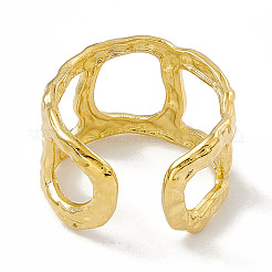 Ion Plating(IP) 304 Stainless Steel Twist Cricle Hollow Open Cuff Rings for Women&nbsp;RJEW-G275-07G
