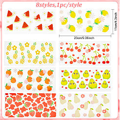 8 Sheets 8 Style Fruit Theme Iron On Transfer Film&nbsp;DIY-BC0012-48