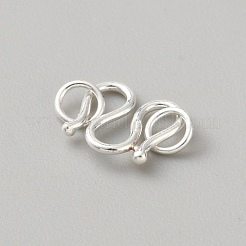 925 Sterling Silver S-Hook Clasps&nbsp;STER-WH0009-34A