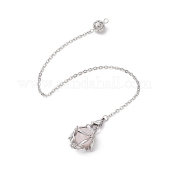 Non-Tarnish Stainless Steel Braided Chain Macrame Pouch Empty Stone Holder Dowsing Pendulums&nbsp;PALLOY-JF02738