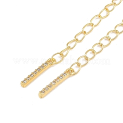 Brass Micro Pave Cubic Zirconia Ends with Chain&nbsp;KK-H480-53G