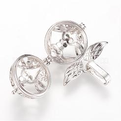 Rack Plating Brass Cage Pendants&nbsp;KK-S309-01P