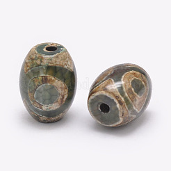 Tibetan Style 3-Eye dZi Beads&nbsp;X-TDZI-G009-B42